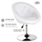 Costway 1PC Adjustable Round Swivel Tufted Back Accent Chair PU Leather White